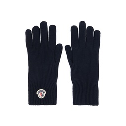 Navy Logo Patch Gloves 232111M135001