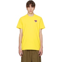 Yellow Embroidered T Shirt 232111M213110