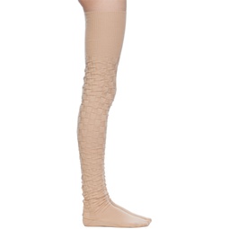 SSENSE Exclusive Beige Over The Knee Socks 232112F076004