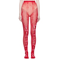 SSENSE Exclusive Red Bowknot Fishnet Tights 232119F076000