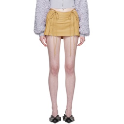 Tan Low Waist Miniskirt 232119F090009