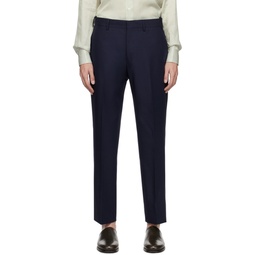 Navy Creased Trousers 232125M191001
