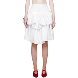 White Skirt 64 Faux Leather Midi Skirt 232126F092005