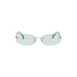 Silver Rimless Sunglasses 232129F005000