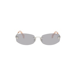 Silver Rimless Sunglasses 232129F005001