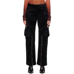 Black Crinkled Trousers 232129F087012