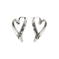 Silver Heart Hoop Earrings 232129M144004
