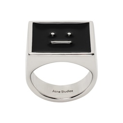 Silver   Black Enamel Ring 232129M147000