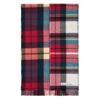 Red   Blue Mixed Check Scarf 232129M150056