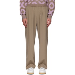 Taupe Relaxed Fit Trousers 232129M191011