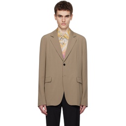 Taupe Double Breasted Blazer 232129M195005