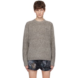 Gray Embroidered Sweater 232129M201012