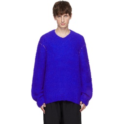 Blue Hand Knit Sweater 232129M206005