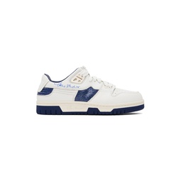 White   Navy Low Top Sneakers 232129M237002