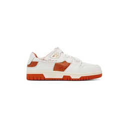 White   Orange Low Top Sneakers 232129M237003