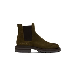 Khaki Stamped Chelsea Boots 232133M223001