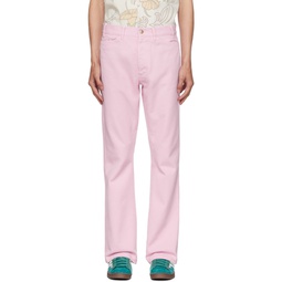 Pink Embroidered Jeans 232137M186002