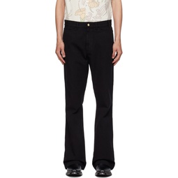Black Embroidered Jeans 232137M186003