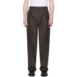 Brown Pleated Trousers 232142M191023