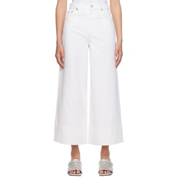 White Cropped Jeans 232144F069003