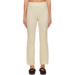 Beige Check Trousers 232144F087010