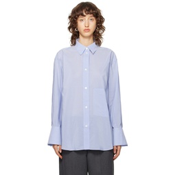 Blue Fine Striped Shirt 232144F109018