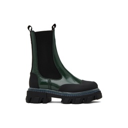 Green Cleated Chelsea Boots 232144F114001