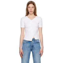White Twisted T Shirt 232154F110008