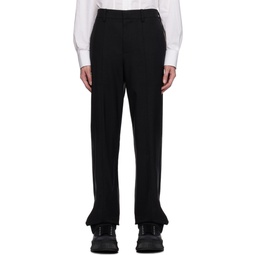 Black Pleated Trousers 232154M191021