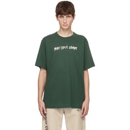 Green Scribbled Cowboy T Shirt 232154M213026