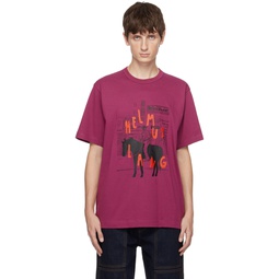 Red Scribbled T Shirt 232154M213027