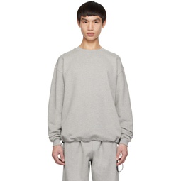 Grey Drawstring Sweatshirt 232155M204000