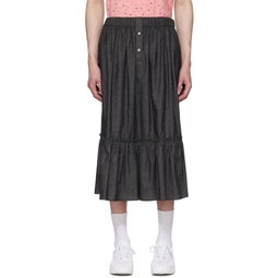 Black Gathered Skirt 232162M193000