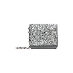Silver Micro Glitter Chain Wallet Bag 232168F048107