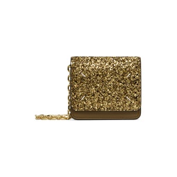 Gold Micro Glitter Chain Wallet Bag 232168F048108