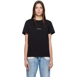 Black Embroidered T Shirt 232168F110001