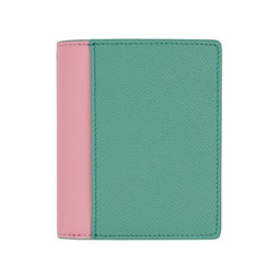 Pink   Green Four Stitches Wallet 232168M164088