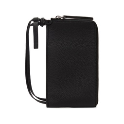 Black Leather Phone Pouch 232168M171014