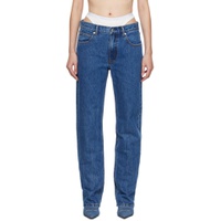 Blue Layered Loose Jeans 232187F069026