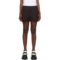 Brown Pleated Shorts 232187F088012
