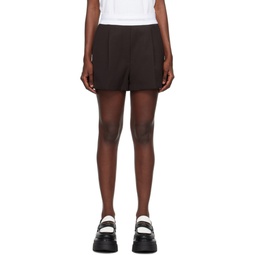 Brown Pleated Shorts 232187F088012