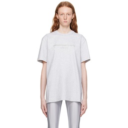Gray Glitter T Shirt 232187F110003