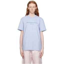 Blue Glitter T Shirt 232187F110004