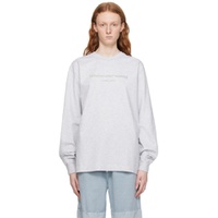 Gray Glitter Long Sleeve T Shirt 232187F110005