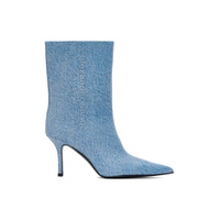 Blue Leather Delphine Boots 232187F115005