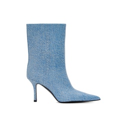 Blue Leather Delphine Boots 232187F115005