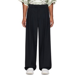 Black Pleated Trousers 232187M191003