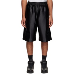 Black Embossed Shorts 232187M193001