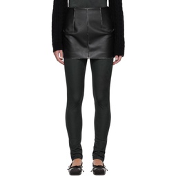 Black Dart Leather Miniskirt 232188F090010