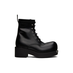 Black Patent Leather Ankle Boots 232188F113018